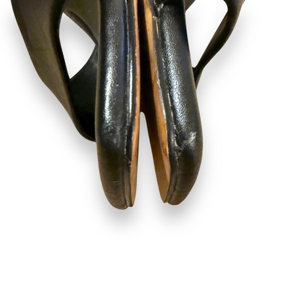 Aldo Safdie Leather Ankle Strap Block Open‎ Square Toe Heels Sz 7 FLAWED - Picture 7 of 11